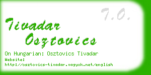 tivadar osztovics business card